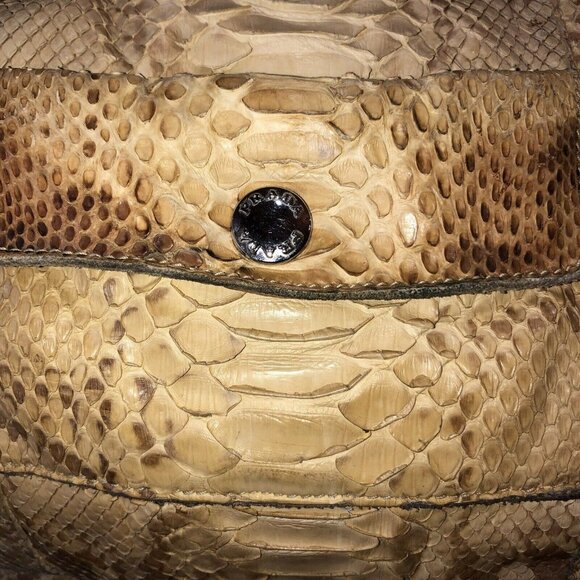 PRADA Limited Edition Tan Beige Python Snakeskin Leather Hobo Bag Purse Handbag - Picture 7 of 16